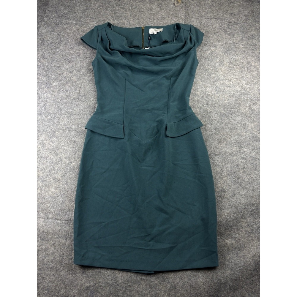 Closet London NWT Women's UK 12 US 8 Teal Career Knee Length Shift Dress Pockets